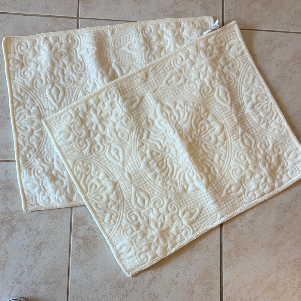 Martha Stewart Cream Quilted Pillow Shams